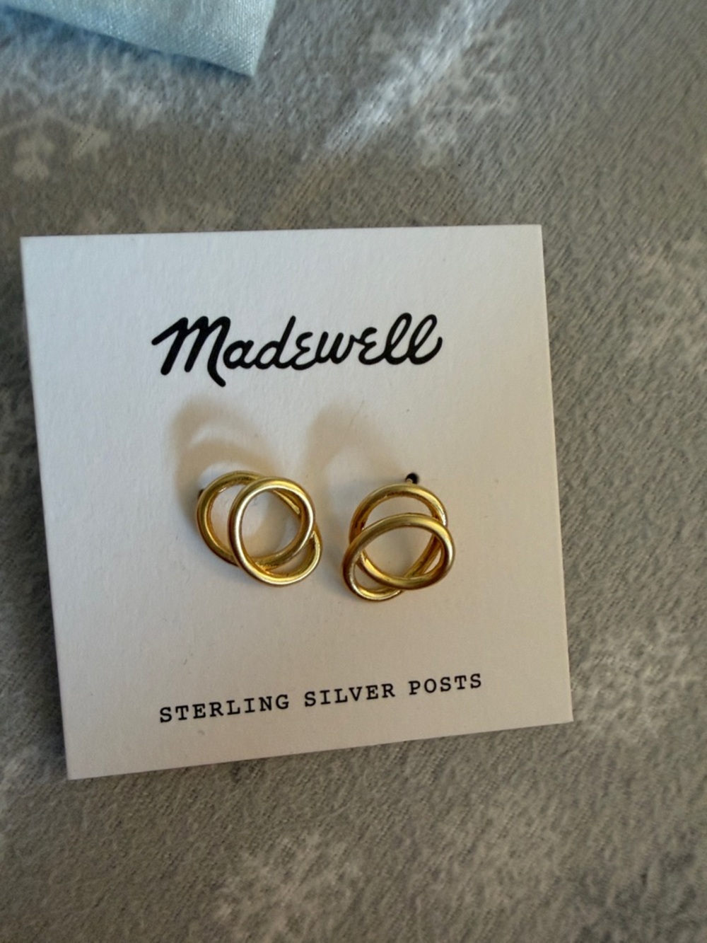 Madewell Twisted Gold Loop Stud Earrings